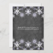 パープル スノー チョークボードスタイル 結婚式招待状 招待状 (裏面)