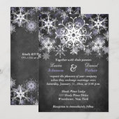 パープル スノー チョークボードスタイル 結婚式招待状 招待状 (正面/裏面)