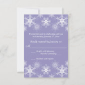 パープル スノー チョークボードスタイル 結婚式 出席・欠席カード 招待状 (裏面)