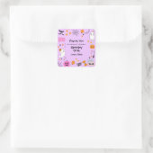 パープル スプーキー かわいいハロウィン 1歳の誕生日 スクエアシール (バッグ)