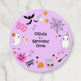 パープル スプーキー ワン かわいい ハロウィン 1歳 誕生日 フェイバータグ