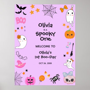 パープル・スプーキー・ワン・ハロウィン1歳の誕生日おめでとう ポスター