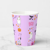 パープル スプーキー 1歳のハロウィン お誕生日おめでとう 紙コップ (左)