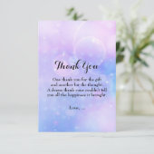 パープル スペーシー ライツ バースデー パーティー サンクス カード (スタンド正面)