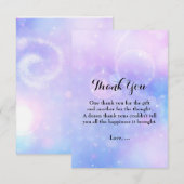 パープル スペーシー ライツ バースデー パーティー サンクス カード (正面/裏面)