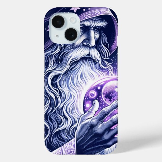 パープル・セレスタル・スペース・ギャジング・クリスタルボール・ウィザード Case-Mate iPhoneケース (裏面)