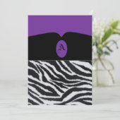 パープル/ゼブラパーティの招待状 招待状 (スタンド正面)