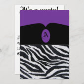 パープル/ゼブラパーティの招待状 招待状 (正面/裏面)