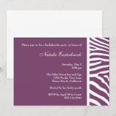 パープル ゼブラ ブライズメイド パーティー 招待状 (正面/裏面)