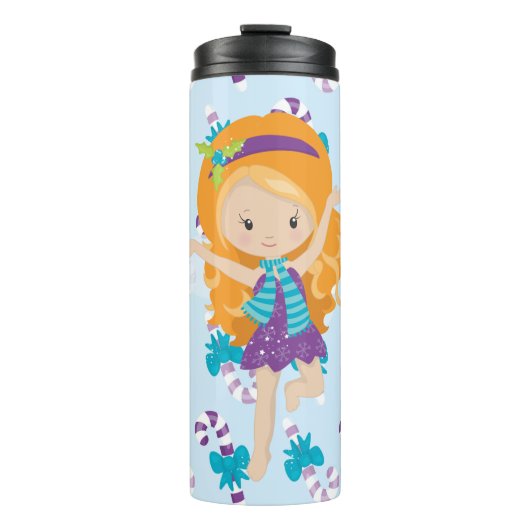 パープル&ターコイズウィンターフェアリー&キャンディカネス タンブラー (正面)