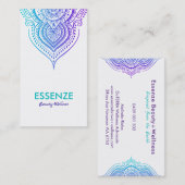 パープル&ターコイズオンホワイトペイズリーレース 名刺 (正面/裏面)