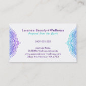 パープル&ターコイズオンホワイトペイズリーレース 名刺 (裏面)