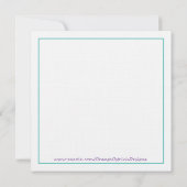 パープル&ターコイズブライダルシャワーインビテーションティー 招待状 (裏面)