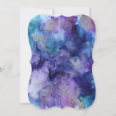 パープル&ターコイズマーブルブライダルシャワー招待 招待状 (裏面)