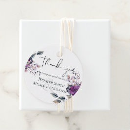 パープル ダイナスティ ダーク フローラル プラン 豪華な結婚式アイテム フェイバータグ