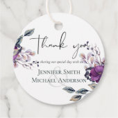 パープル ダイナスティ ダーク フローラル プラン 豪華婚礼アイテム フェイバータグ (正面)