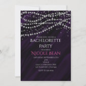 パープル&ダイヤモンドグラモールスパークルパーティの招待状 招待状 (正面)