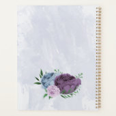 パープル ダスティーブルー フラワーのウェディング プランナー手帳 (裏面)
