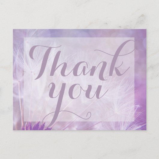 パープル・ダンデリオンありがとうおはがき ポストカード (正面)