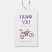 パープル ダートバイク ガール 誕生日 ギフトタグ (正面)