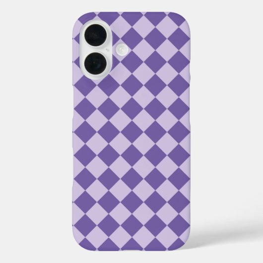 パープル チェッカー ダイヤモンド 模様 Case-Mate iPhoneケース (裏面)