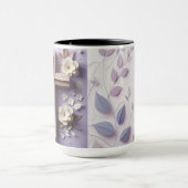 パープル&チョコレートクロスフローラマグaiデザイン マグカップ (中央)