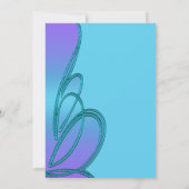 パープル ティール スター オブ デイビッド バット ミッツヴァー 招待状 (裏面)