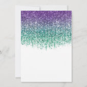 パープル ティール スパークリー グリッター スイート16 バースデー 招待状 (裏面)