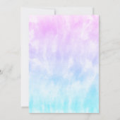 パープル ティール タイダイ バット ミッツヴァ 招待状 (裏面)