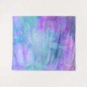 パープル ティール パステル バタフライ パーティー 背景 タペストリー (正面(横))