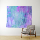 パープル ティール パステル バタフライ パーティー 背景 タペストリー (インサイチュ(横))