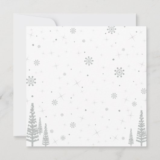 パープル&ティール(緑がかった色)ウィンターワンダーランドガール誕生日 招待状 (裏面)