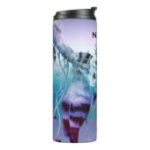 パープル&ティール（緑がかった色）ドリームキャッチャーボホシック素朴 タンブラー (回転左)