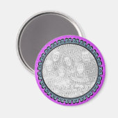 パープル&ティール(緑がかった色)フォト磁石 マグネット (正面/裏面)