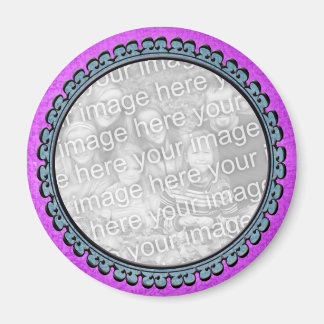 パープル&ティール(緑がかった色)フォト磁石 マグネット