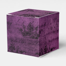 パープル ディストレスド ヴィンテージ カリグラフィー フェイバーボックス