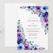 パープル ディライトフル スプリング ウェディング 招待状 (正面/裏面)