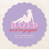 パープル デイズド&エンゲイジド パーティー ペーパー コースター (正面)