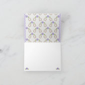 パープル デルビー ハット ウェディング シャワー サンクス サンキューカード (内部)