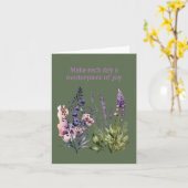 パープル トランキル：穏やかな花の癒し リラックス効果 カード (黄色い花)