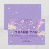 パープル ドリーム ベビー シャワー サンクス サンキューカード (正面/裏面)