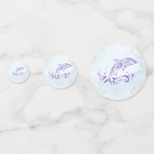 パープル ドルフィン ウェディング テーブル コンフェッティ (正面)