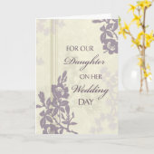 パープル・ドーター・ウェディング・コンジュレーション・カード カード (黄色い花)