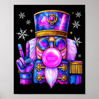 パープル ナッツクラッカー ふくろ吹きガム かわいい クリスマス ポスター