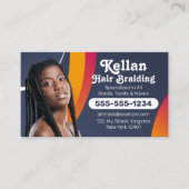 パープル&ナビーブルーアフリカヘアーブレイディングサロン 名刺 (正面)