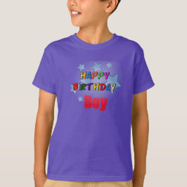 パープル ハッピー バースデー ボーイ キッズ Tシャツ