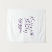 パープル ハッピー 21歳の誕生日 名前 日付 キーチェーン タペストリー (正面(横))