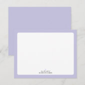 パープル |ハートシンプルひなパーソナライズされた形 ノートカード (正面/裏面)