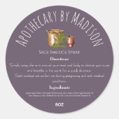 パープル |ハーブ製品原料ラベル ラウンドシール (正面)