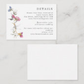 パープル&バイオレットスイートピー結婚ズ詳細エンクロシュール エンクロージャーカード (正面/裏面)